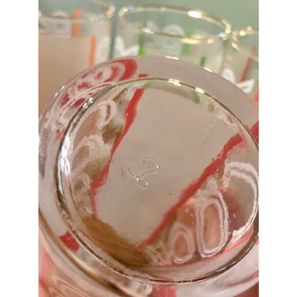 Libbey COOLER Stripe Highball Tom Collins Cocktail Barware Red/Pink Orange Green - Picture 6 of 8